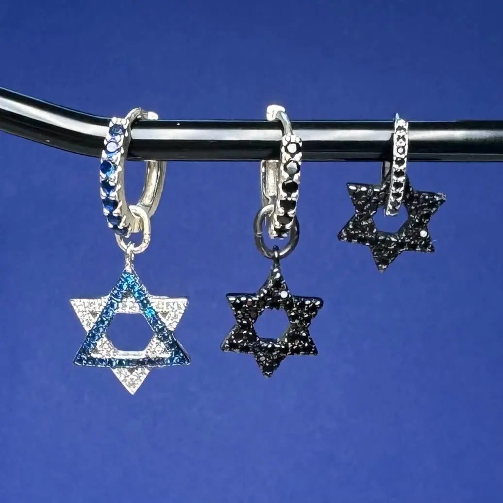 Örhänge - Unika davidsstjärnor med zirkoner - L8Hasselblad