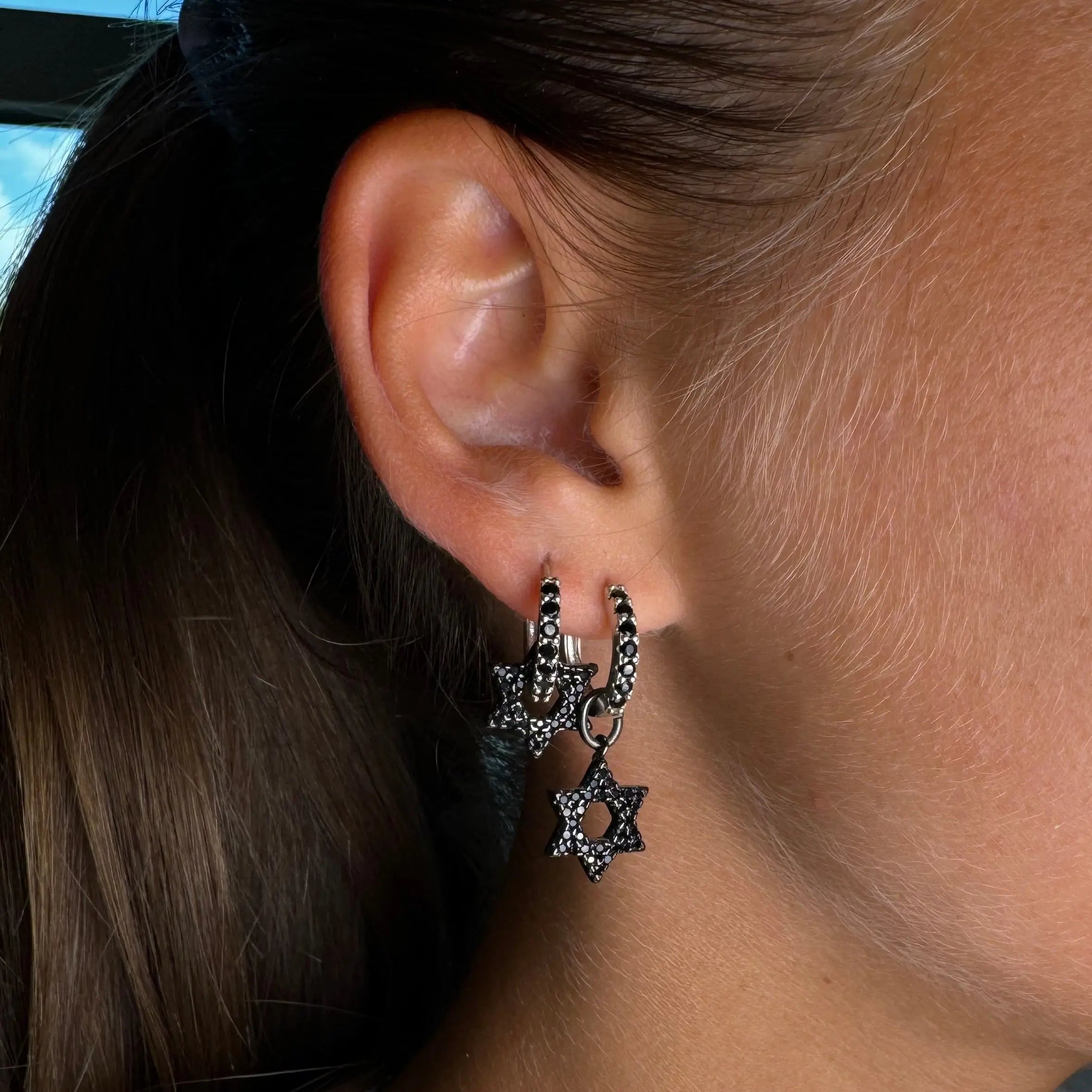 Örhänge - Unika davidsstjärnor med zirkoner - L8Hasselblad