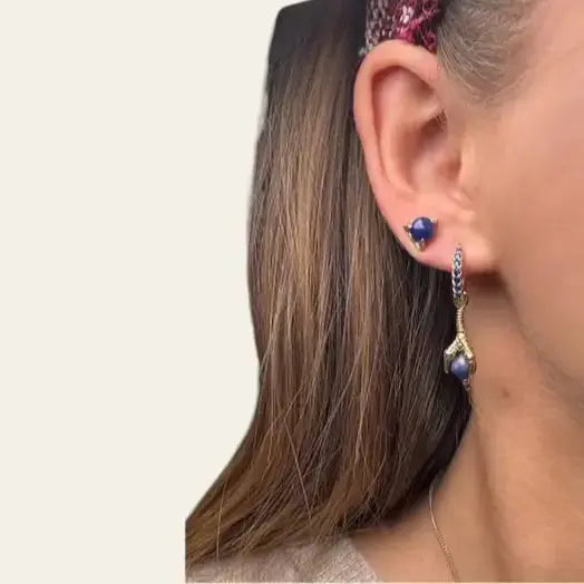 Örhängen - 2.0 kort klo gulddoublé L8Hasselblad