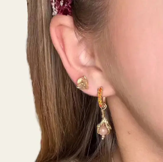 Örhängen - 2.0 kort klo gulddoublé L8Hasselblad