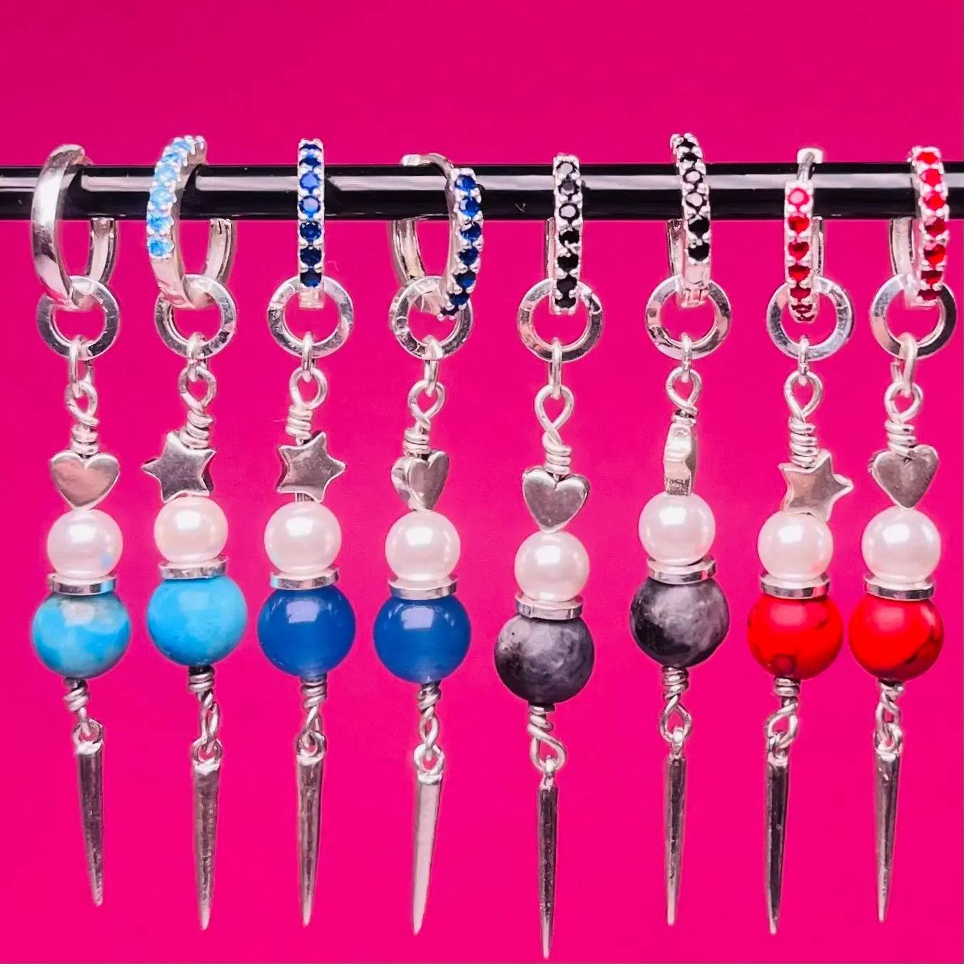 Örhängen - Stenar Med Stjärnor & Hjärtan - L8Hasselblad