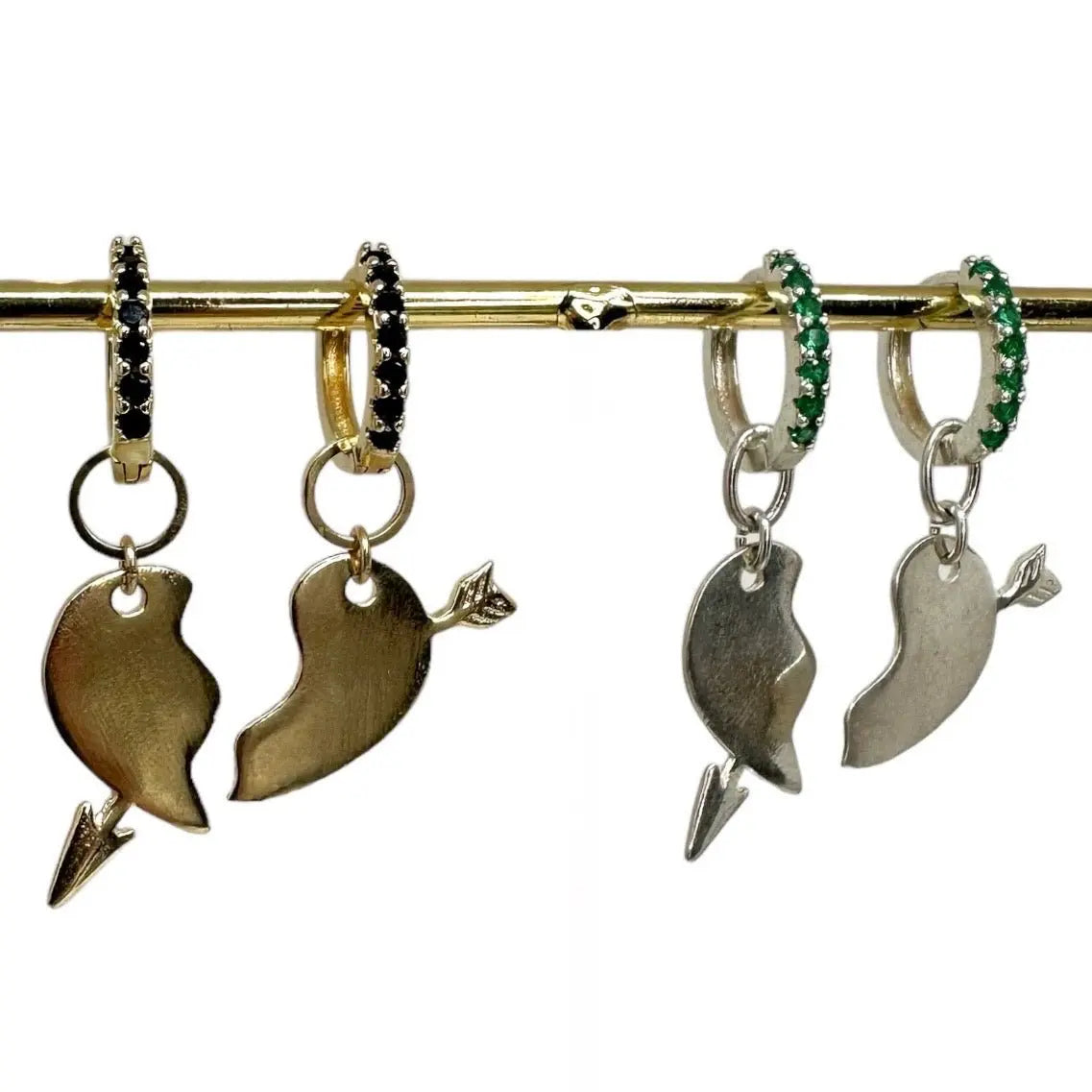 Örhängen med Stora Kompishjärthalvor - L8Hasselblad