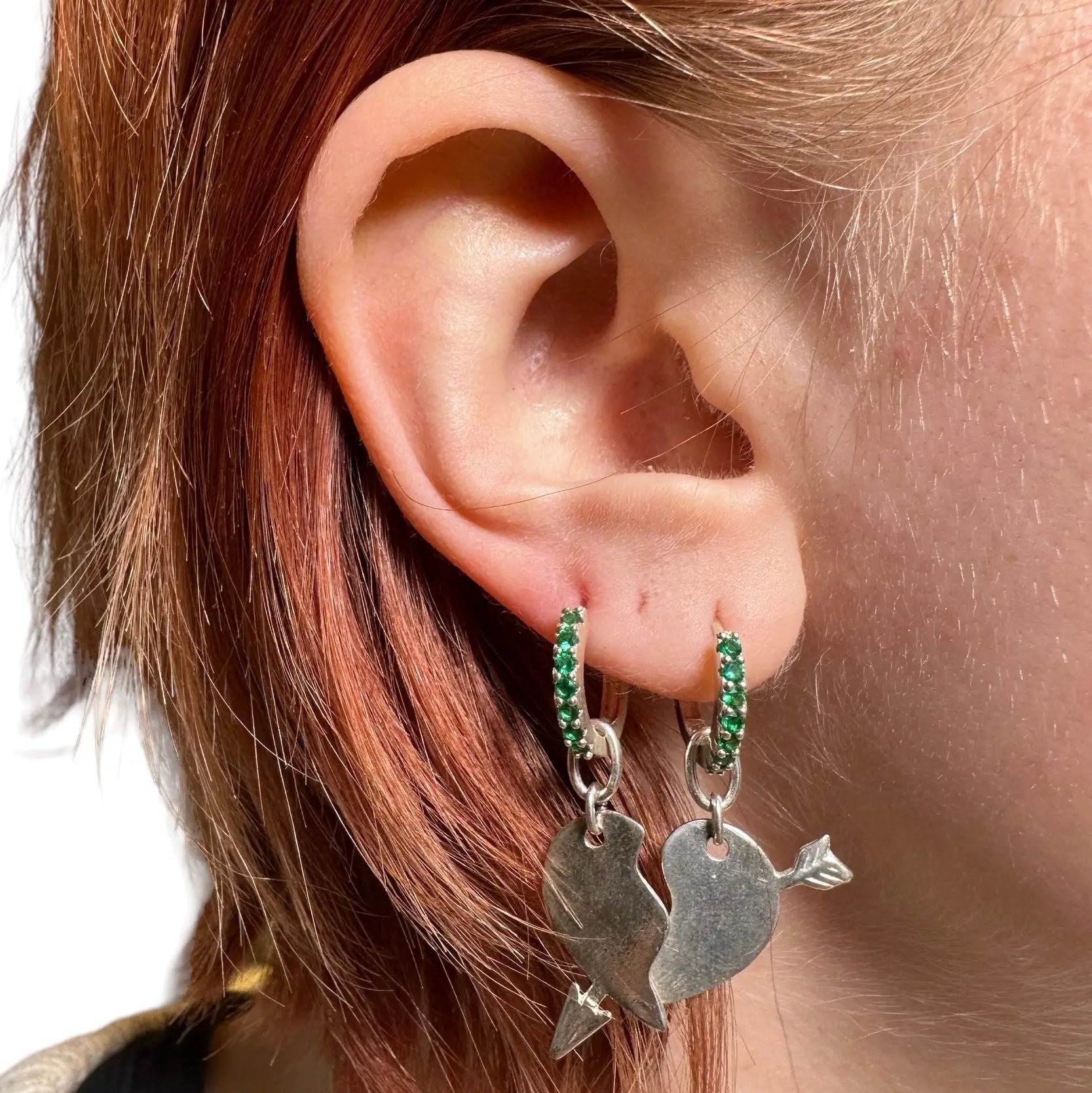 Örhängen med Stora Kompishjärthalvor - L8Hasselblad