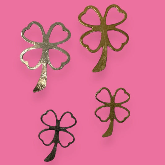 Four-leaf clover with stem (charm for necklace)