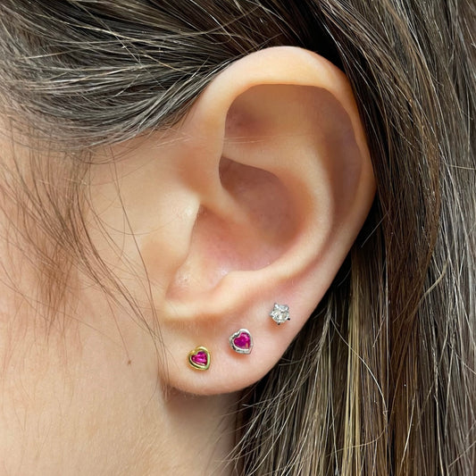 Stud earring - Mini hearts