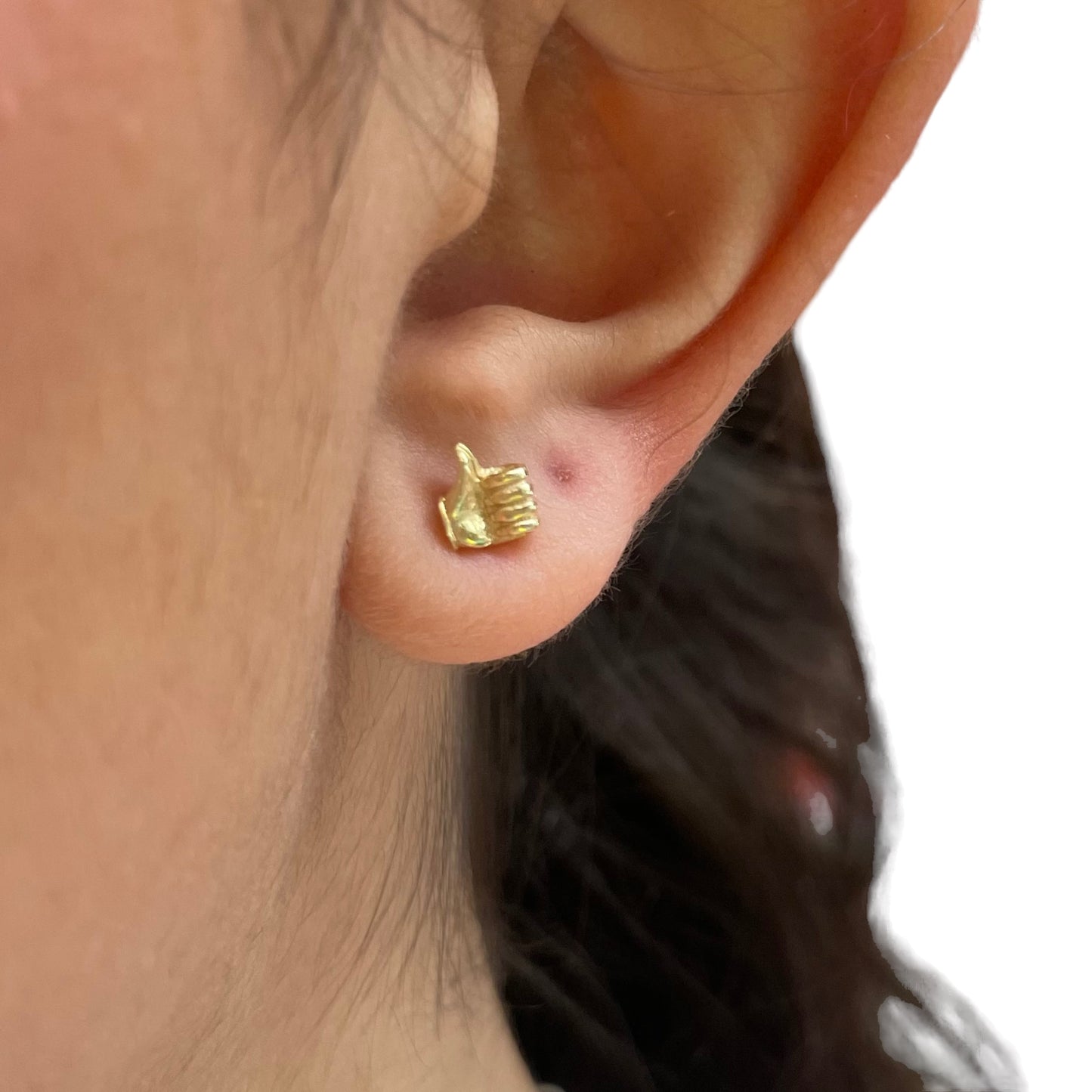 Stud earring with thumbs up &amp; down