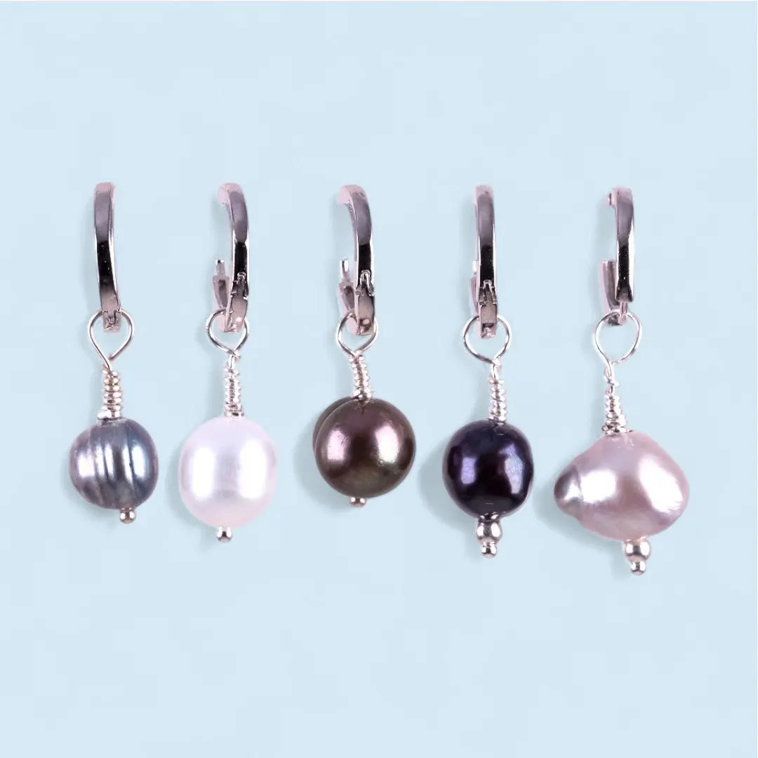 Short and Cute - pärlörhängen silver - L8Hasselblad