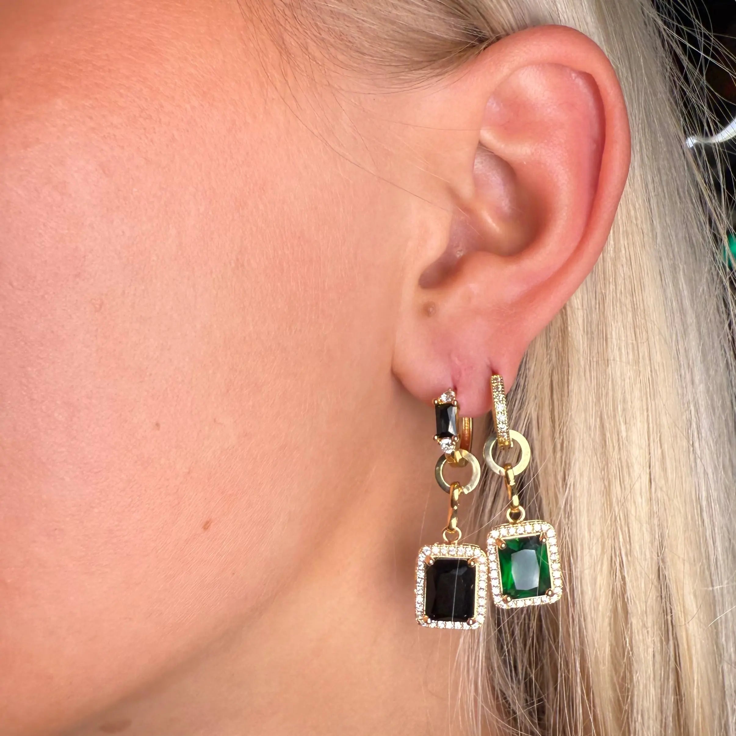 Square bling - guldörhänge - L8Hasselblad