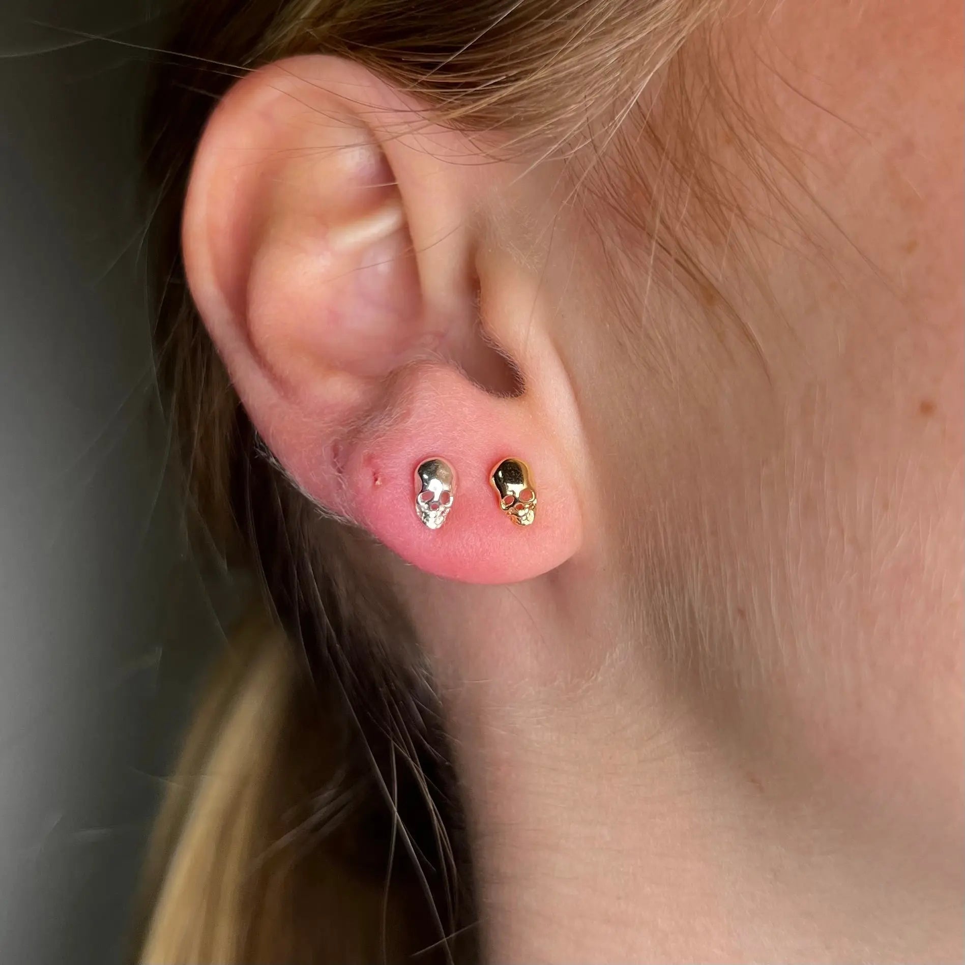 Stiftörhänge - 3D Dödskallar - L8Hasselblad