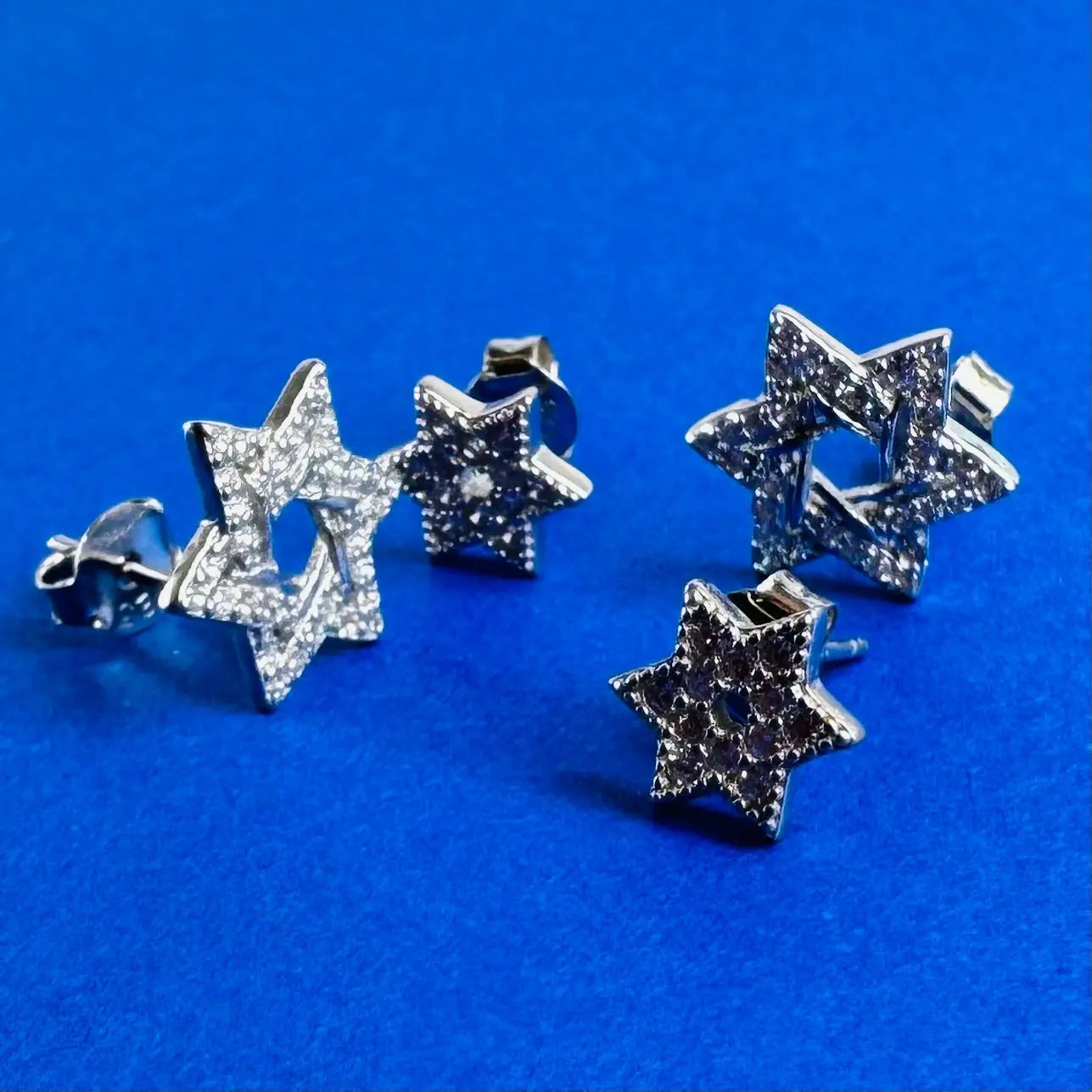 Stiftörhänge - Davidsstjärna med zirkoner - L8Hasselblad