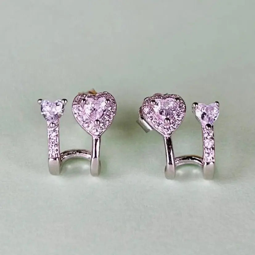 Stiftörhänge - Dubblett Hjärtan - L8Hasselblad