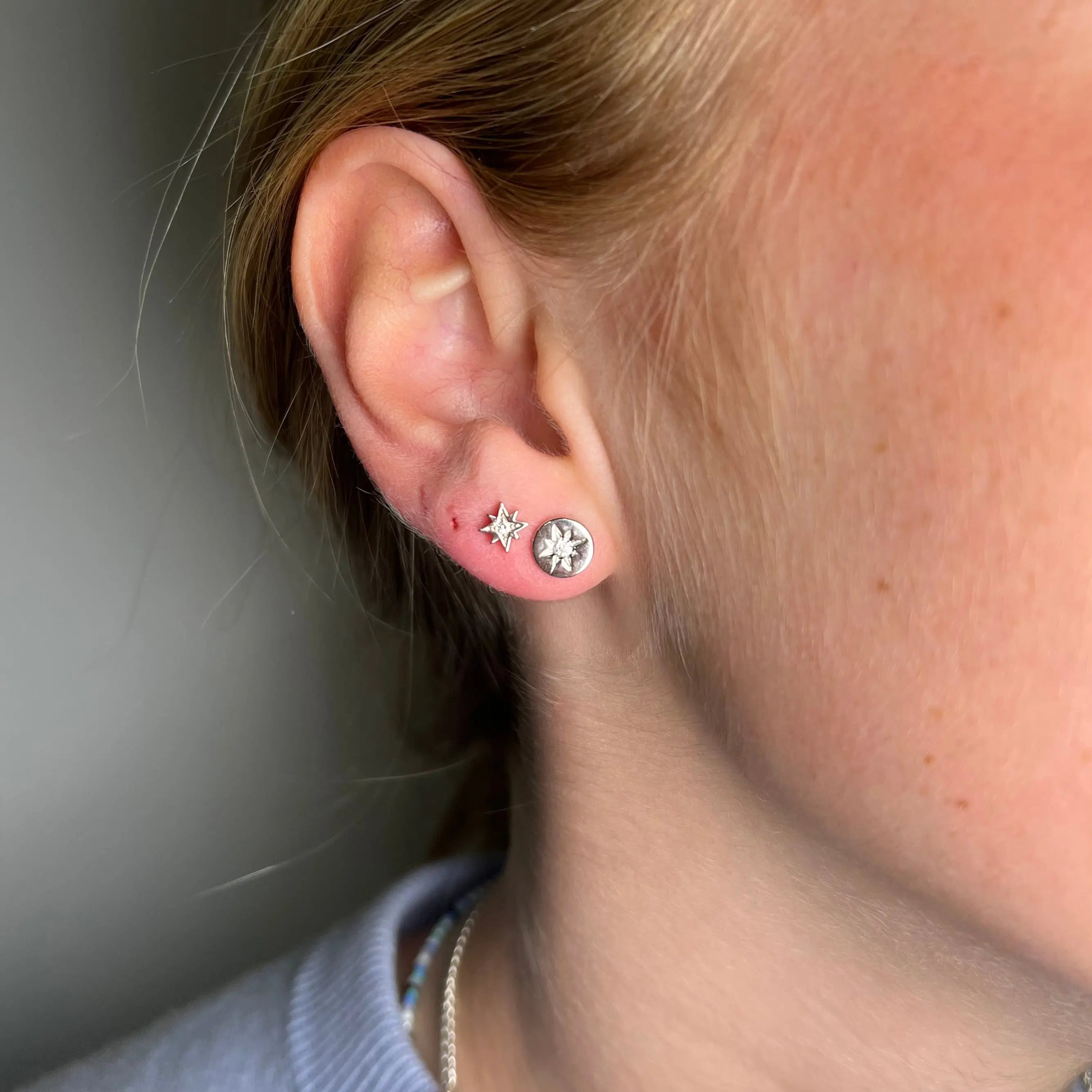 Stiftörhänge - Kompass & Stjärna - L8Hasselblad