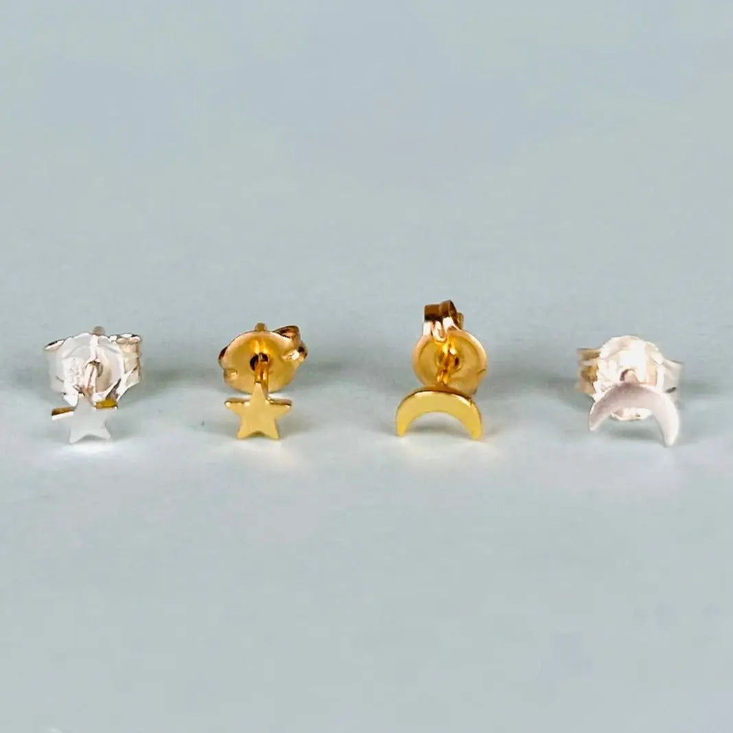 Stiftörhänge - Mini Måne & Stjärna - L8Hasselblad