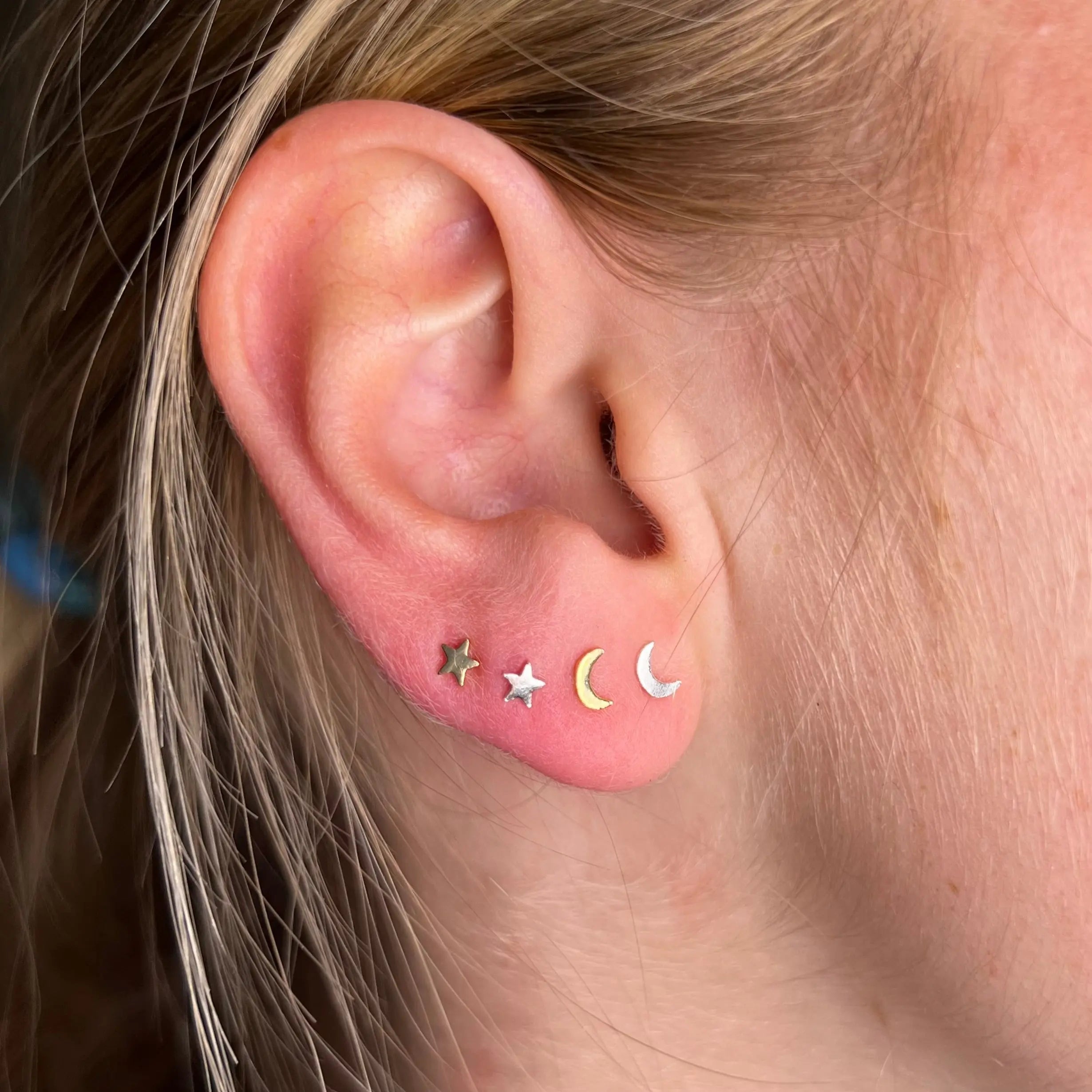 Stiftörhänge - Mini Måne & Stjärna - L8Hasselblad