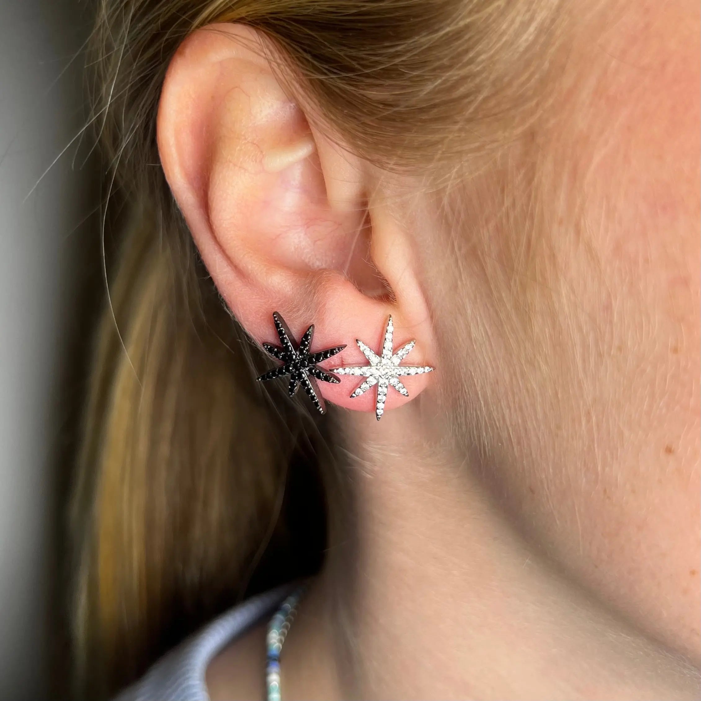 Stiftörhänge - Stor Snöflinga Zirkoner - L8Hasselblad