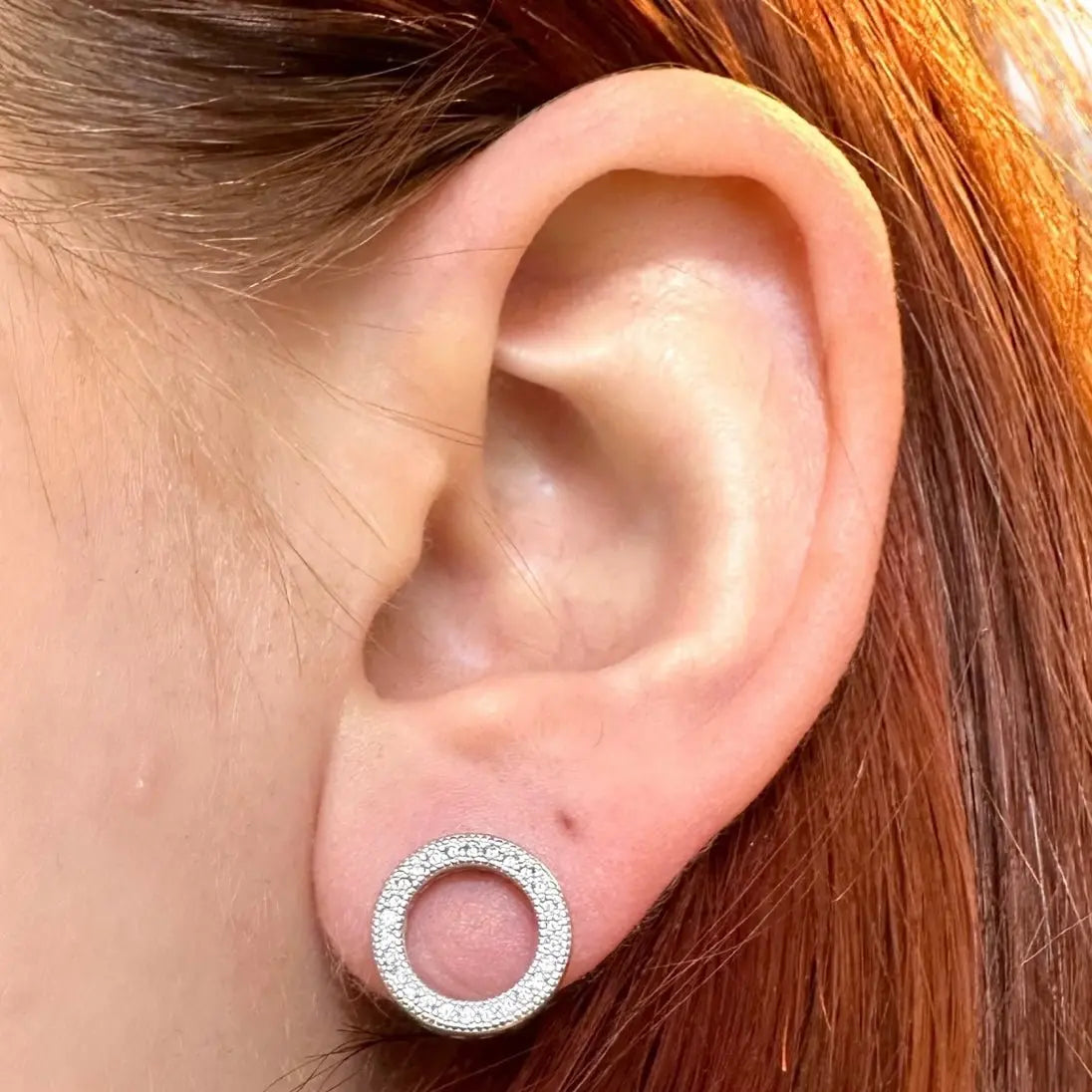 Stiftörhänge med cirklar & zirkoner - L8Hasselblad