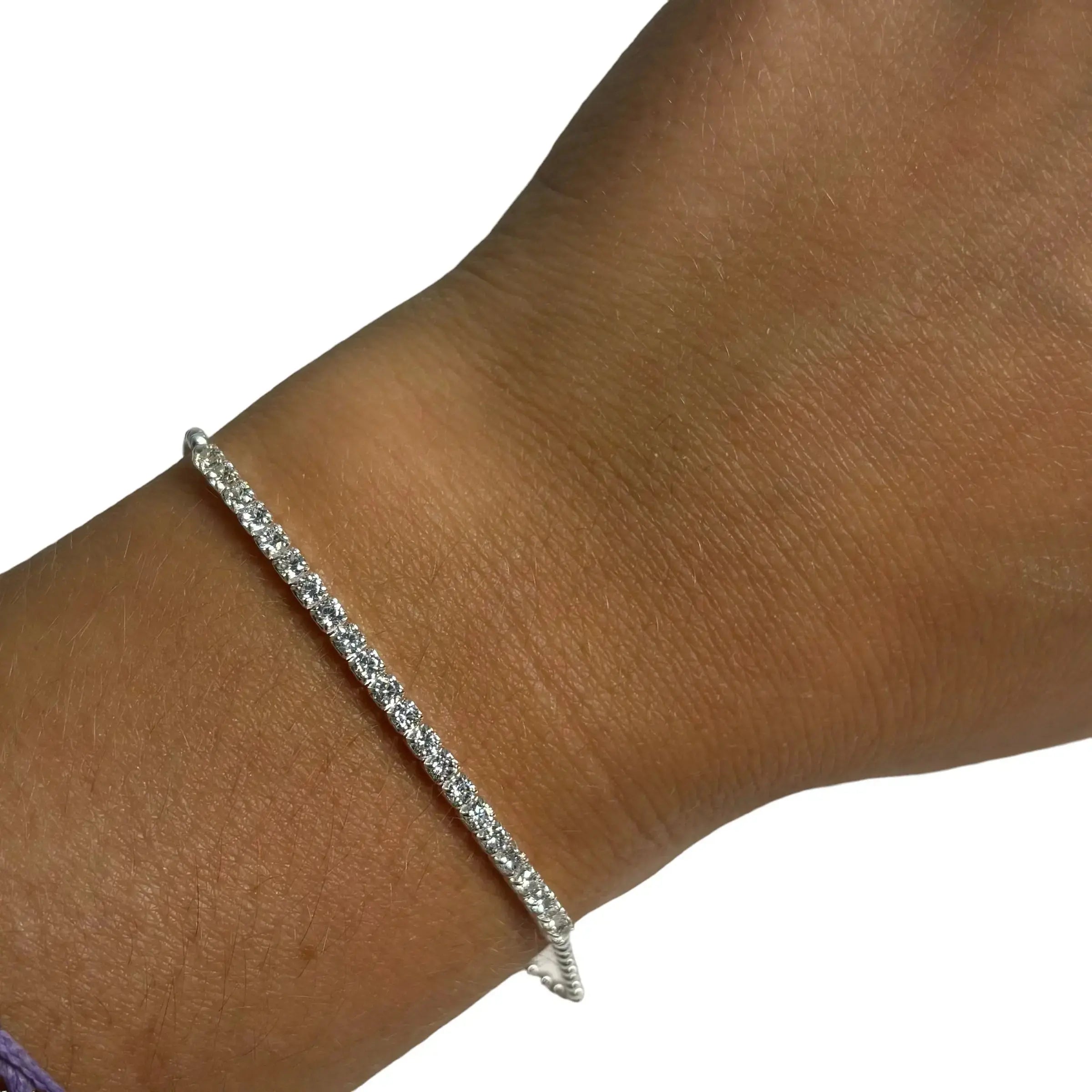 Tennisarmband med vita zirkoner - L8Hasselblad