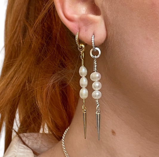Earring - 2.0 with 3 Pearls